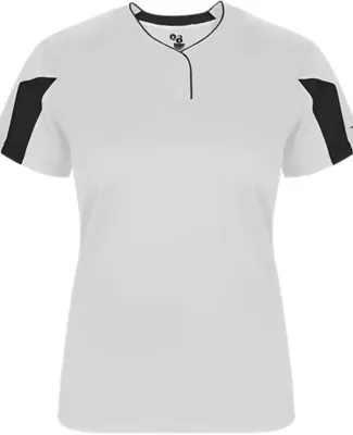 Alleson Athletic 2676 Girls' Striker Placket in White/ black