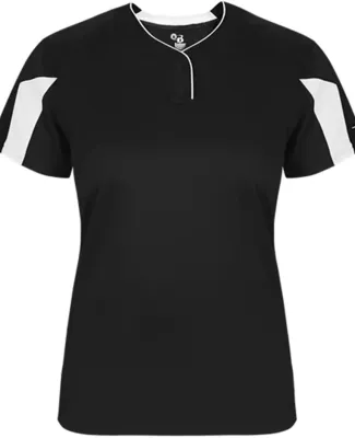 Alleson Athletic 6176 Women's Striker Placket Black/ White