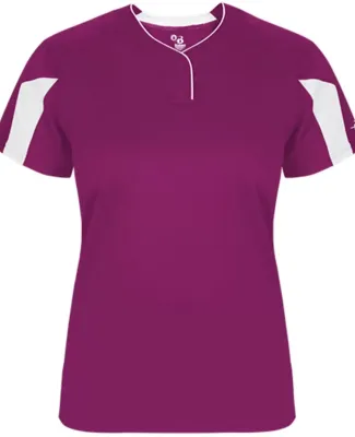 Alleson Athletic 6176 Women's Striker Placket Hot Pink/ White