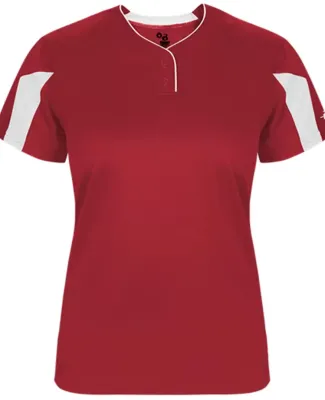 Alleson Athletic 6176 Women's Striker Placket Red/ White