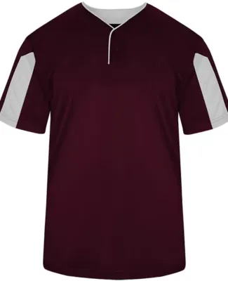 Alleson Athletic 7976 Striker Placket in Maroon/ white