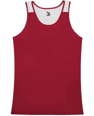 Alleson Athletic 8968 Women's Ventback Singlet Red/ White