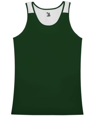 Alleson Athletic 8968 Women's Ventback Singlet in Forest/ white