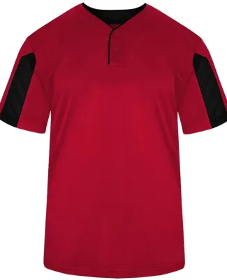 Alleson Athletic 2976 Youth Striker Placket in Red/ black