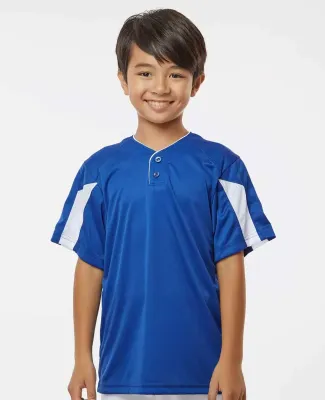 Alleson Athletic 2976 Youth Striker Placket in Royal/ white
