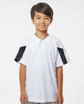 Alleson Athletic 2976 Youth Striker Placket in White/ black