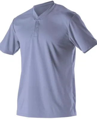 Alleson Athletic 522MM Baseball Two Button Henley  Columbia Blue