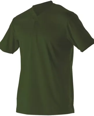 Alleson Athletic 522MM Baseball Two Button Henley  Forest