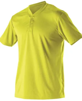 Alleson Athletic 522MM Baseball Two Button Henley  Electric Yellow