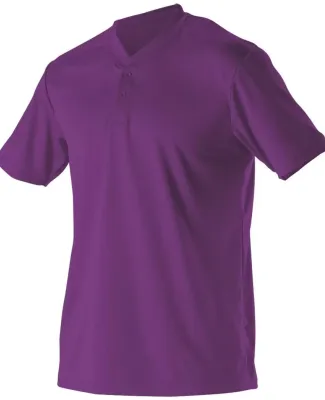 Alleson Athletic 522MM Baseball Two Button Henley  Purple