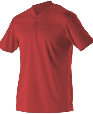 Alleson Athletic 522MM Baseball Two Button Henley  Red