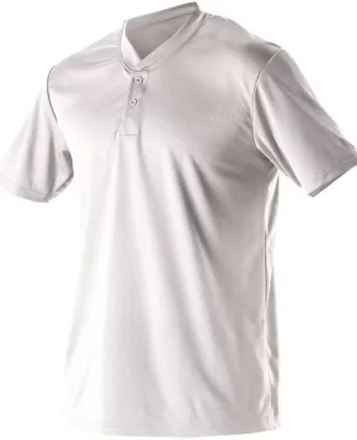 Alleson Athletic 522MM Baseball Two Button Henley  White