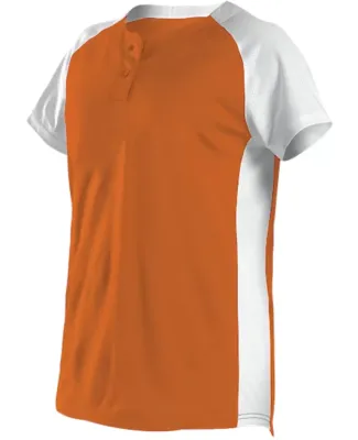 Alleson Athletic 522PDW Women's Two Button Fastpit in Orange/ white