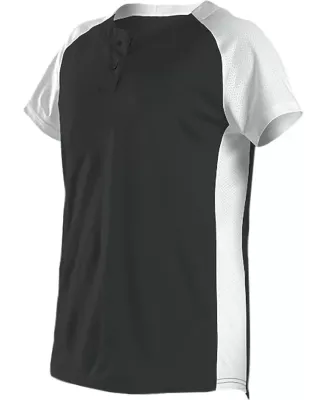 Alleson Athletic 522PDWG Girls' Two Button Fastpit in Black/ white