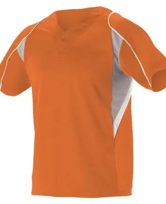Alleson Athletic 529 Two Button Henley Baseball Je Orange/ Grey/ White