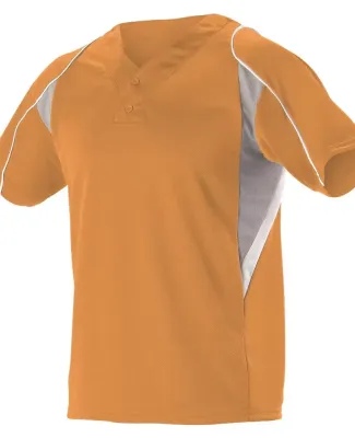 Alleson Athletic 529Y Youth Two Button Henley Base in Fluorescent orange/ grey/ white