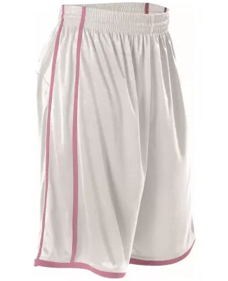 Alleson Athletic 535P Basketball Shorts White/ Pink