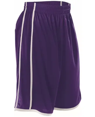 Alleson Athletic 535PY Youth Basketball Shorts Purple/ White