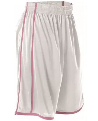 Alleson Athletic 535PY Youth Basketball Shorts White/ Pink