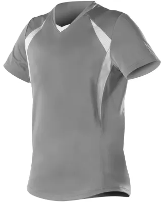 Alleson Athletic 552JG Girls' Short Sleeve Fastpit in Grey/ white