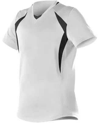 Alleson Athletic 552JG Girls' Short Sleeve Fastpit in White/ black