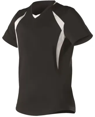 Alleson Athletic 552JW Women's Short Sleeve Fastpi in Black/ white