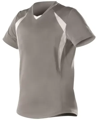 Alleson Athletic 552JW Women's Short Sleeve Fastpi in Grey/ white