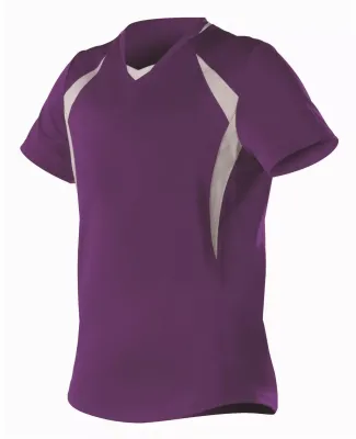 Alleson Athletic 552JW Women's Short Sleeve Fastpi in Purple/ white