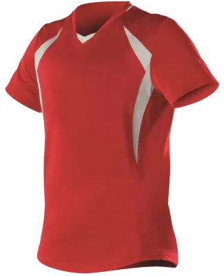 Alleson Athletic 552JW Women's Short Sleeve Fastpi in Red/ white