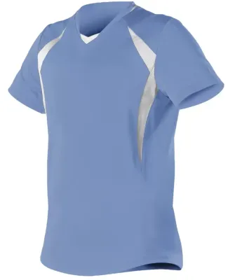Alleson Athletic 552JW Women's Short Sleeve Fastpi in Sky blue/ white