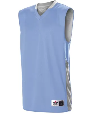 Alleson Athletic 589RSPY Youth Single Ply Reversib Columbia Blue/ White