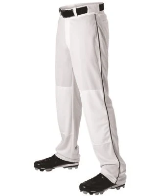 Alleson Athletic 605WLB Baseball Pants With Braid in White/ black