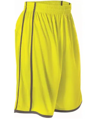 Alleson Athletic 535PW Women's Basketball Shorts Electric Yellow/ Charcoal