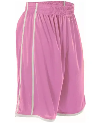 Alleson Athletic 535PW Women's Basketball Shorts Pink/ White