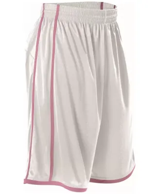 Alleson Athletic 535PW Women's Basketball Shorts White/ Pink