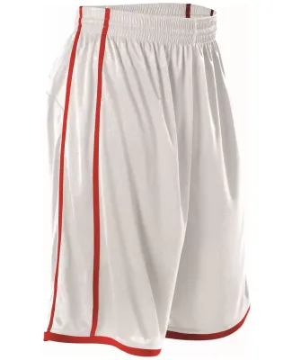 Alleson Athletic 535PW Women's Basketball Shorts White/ Red
