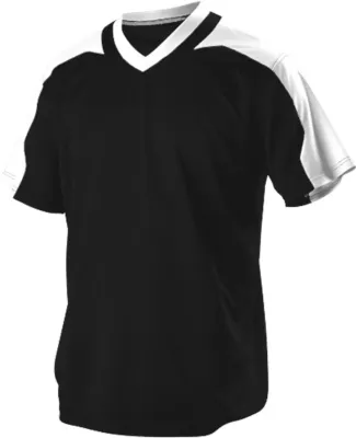 Alleson Athletic 521VNY Youth V-Neck Baseball Jers in Black/ white