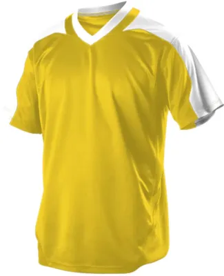 Alleson Athletic 521VNY Youth V-Neck Baseball Jers in Gold/ white