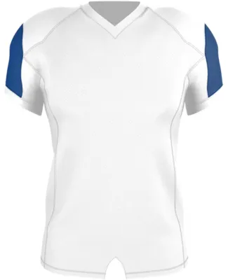 Alleson Athletic 792ZTNY Youth Stretch Football Je in White/ royal