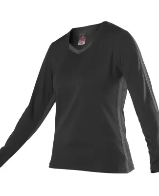 Alleson Athletic 831VLJW Women's Dig Long Sleeve V Black