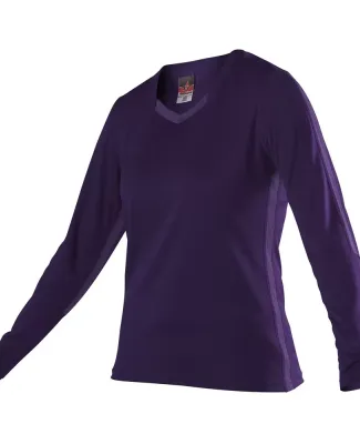 Alleson Athletic 831VLJW Women's Dig Long Sleeve V Purple