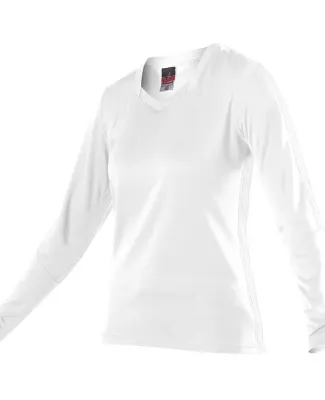 Alleson Athletic 831VLJW Women's Dig Long Sleeve V White