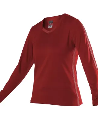 Alleson Athletic 831VLJG Girls' Dig Long Sleeve Vo Red