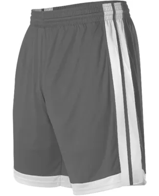 Alleson Athletic 538P Single Ply Basketball Shorts Charcoal/ White