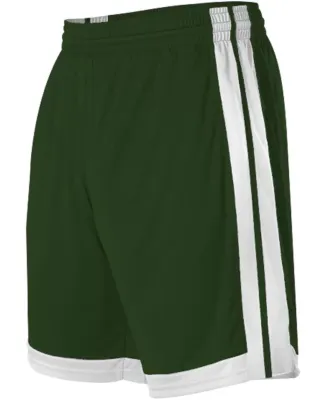 Alleson Athletic 538P Single Ply Basketball Shorts Forest/ White