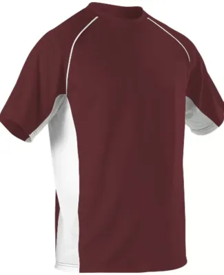 Alleson Athletic 506C1 Crewneck Jersey in Maroon/ white