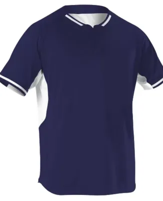 Alleson Athletic 524PD Two Button Baseball Jersey in Navy/ white