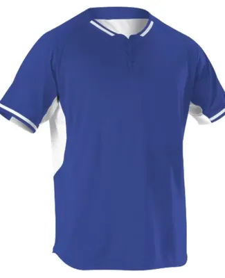 Alleson Athletic 524PD Two Button Baseball Jersey in Royal/ white