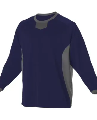 Alleson Athletic 598BBLY Youth Long Sleeve Practic in Navy/ charcoal