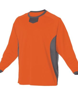 Alleson Athletic 598BBLY Youth Long Sleeve Practic Orange/ Charcoal